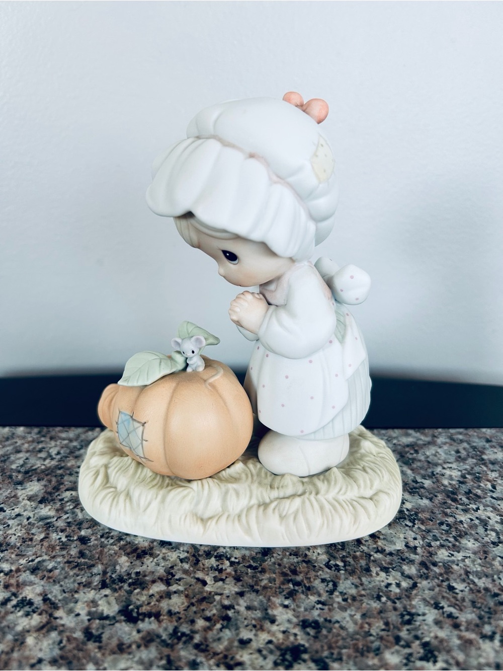 Precious Moments October Child w/ Pumpkins Porcelain Figurine 1988- New With Box